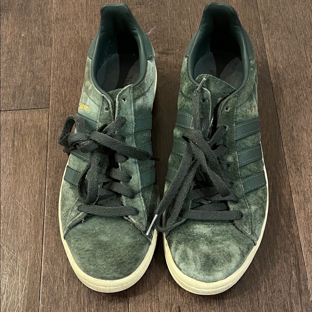 Adidas Green Suede Campus Sneakers